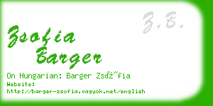 zsofia barger business card